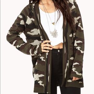 Forever 21 Camo Cardigan, Size M